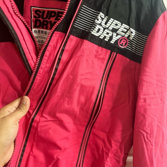 Superdry US 10 Pink Trekker hooded Jacket Double zip for style - Picture 3 of 3